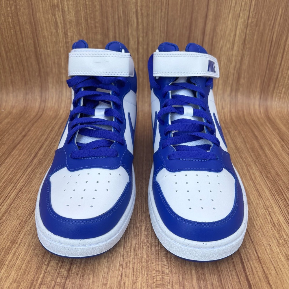 Nike Court Borough Mid 2 GS Kids 6Y‎ White Deep Night Blue CD7782-130 NEW - Picture 2 of 6